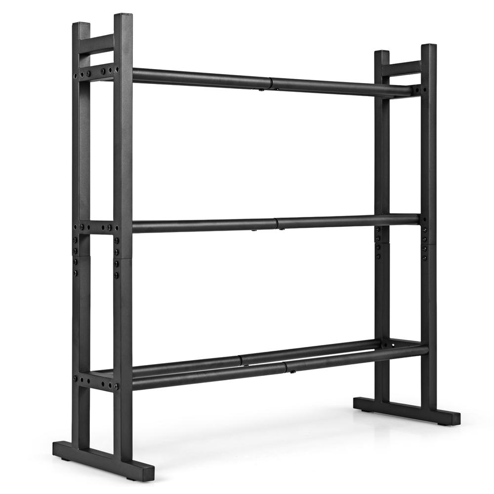 Adjustable Dumbbells - Heavy Duty 3-Tier Dumbbell Rack, Powder