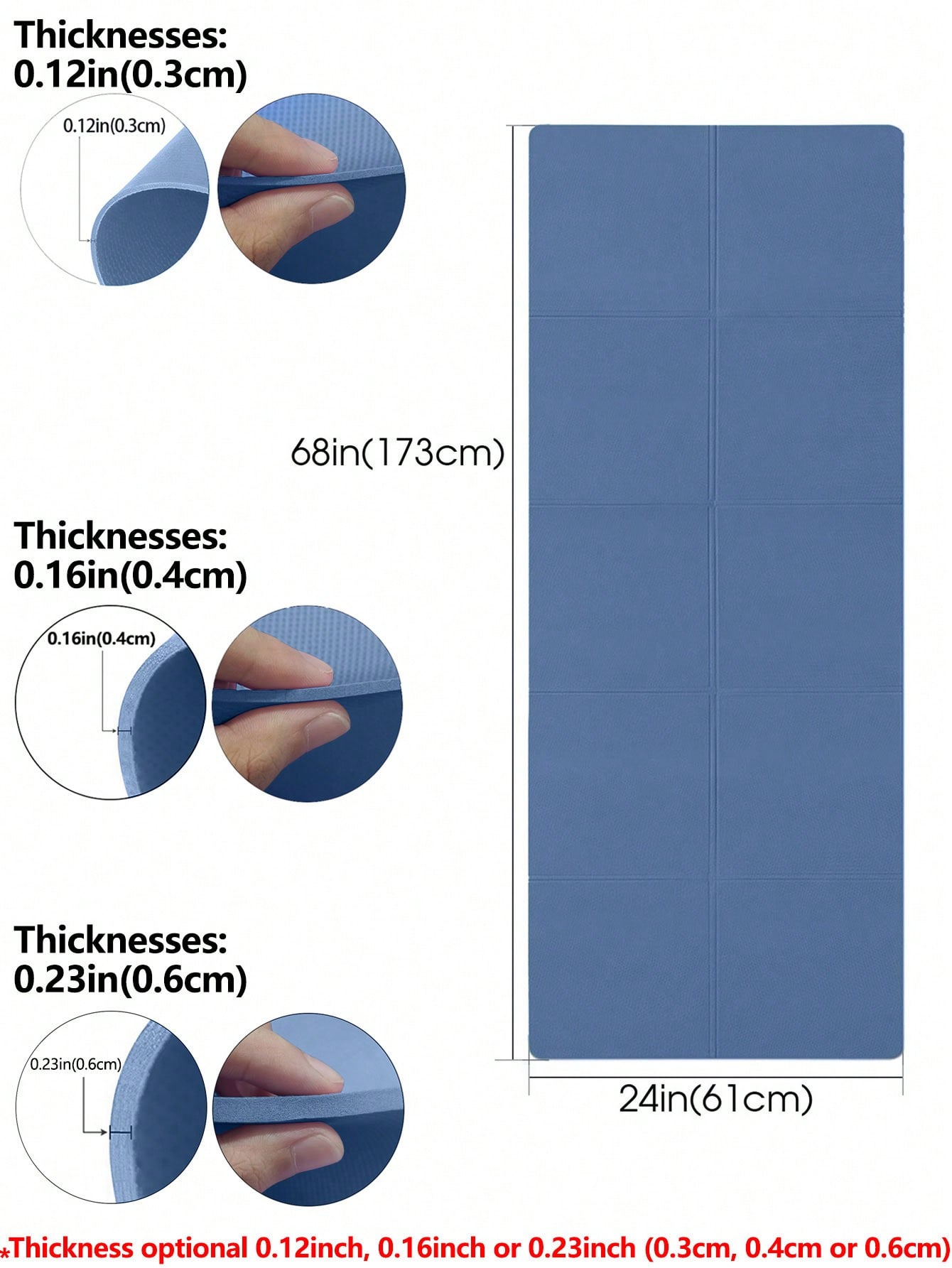 Foldable Yoga Mat Dark Blue Ec - огляд і ціна Thick Yoga Mat